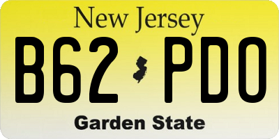 NJ license plate B62PDO