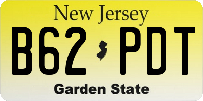 NJ license plate B62PDT