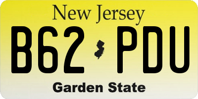 NJ license plate B62PDU