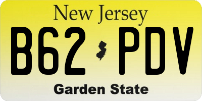 NJ license plate B62PDV