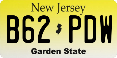 NJ license plate B62PDW