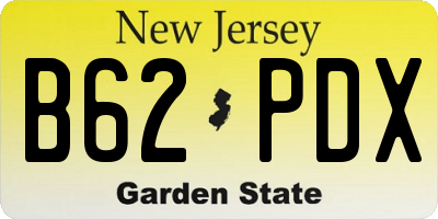 NJ license plate B62PDX