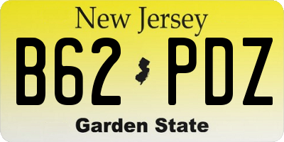 NJ license plate B62PDZ