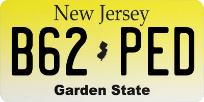 NJ license plate B62PED