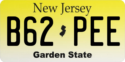 NJ license plate B62PEE