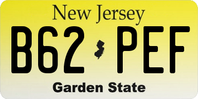 NJ license plate B62PEF