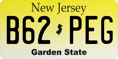 NJ license plate B62PEG