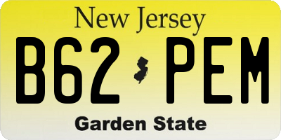 NJ license plate B62PEM
