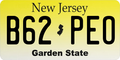 NJ license plate B62PEO