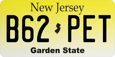 NJ license plate B62PET
