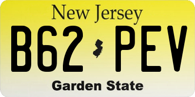 NJ license plate B62PEV