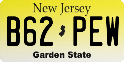 NJ license plate B62PEW