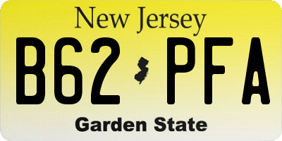 NJ license plate B62PFA