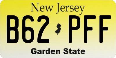 NJ license plate B62PFF