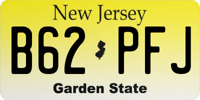 NJ license plate B62PFJ