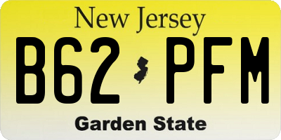 NJ license plate B62PFM