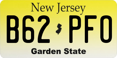 NJ license plate B62PFO