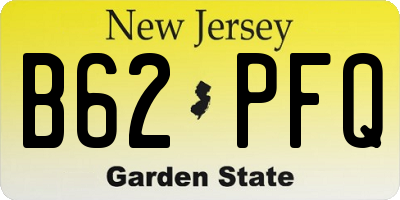 NJ license plate B62PFQ
