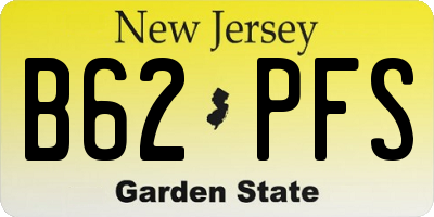 NJ license plate B62PFS
