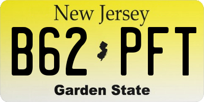NJ license plate B62PFT