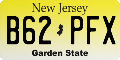 NJ license plate B62PFX