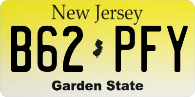 NJ license plate B62PFY