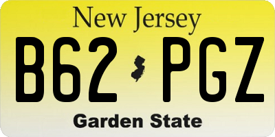 NJ license plate B62PGZ