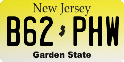 NJ license plate B62PHW