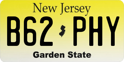 NJ license plate B62PHY