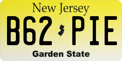 NJ license plate B62PIE