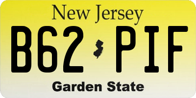NJ license plate B62PIF