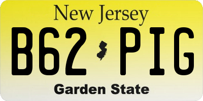 NJ license plate B62PIG