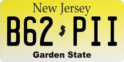 NJ license plate B62PII
