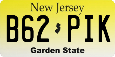 NJ license plate B62PIK