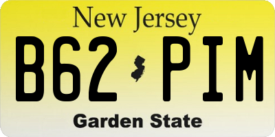 NJ license plate B62PIM