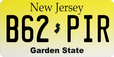 NJ license plate B62PIR