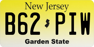 NJ license plate B62PIW