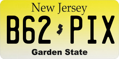 NJ license plate B62PIX