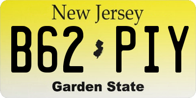 NJ license plate B62PIY