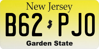 NJ license plate B62PJO