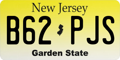 NJ license plate B62PJS