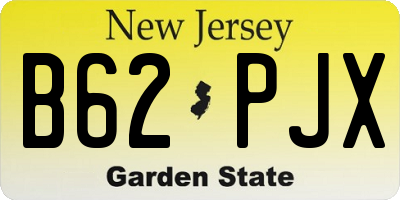 NJ license plate B62PJX