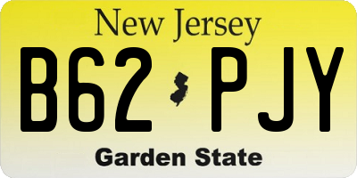 NJ license plate B62PJY