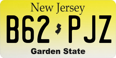 NJ license plate B62PJZ