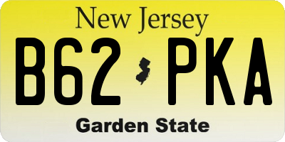 NJ license plate B62PKA