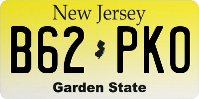 NJ license plate B62PKO