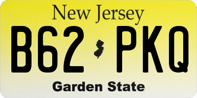 NJ license plate B62PKQ