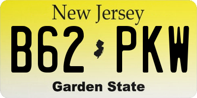 NJ license plate B62PKW