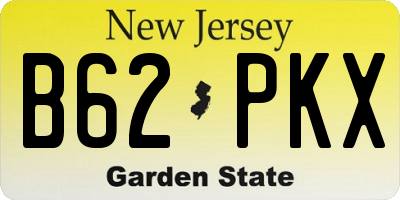 NJ license plate B62PKX