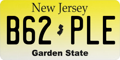 NJ license plate B62PLE